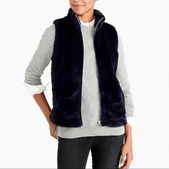 blue fuzzy vest